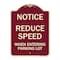 Signmission Reduce Speed When Entering Parking Lot Heavy-Gauge Aluminum Sign, 24" x 18", BU-1824-23534 A-DES-BU-1824-23534 - alternate 1